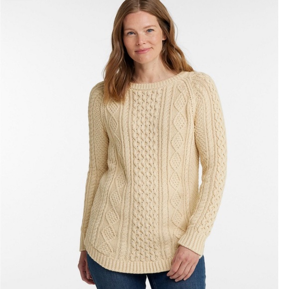 LL Bean signature cotton fisherman's sweater - Picture 2 of 8